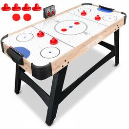 SereneLife - SLARHKY100 58in Powered Air Hockey Table, LED Scoreboard, Full-Size Arcade, 2 Pucks, 2 Pushers