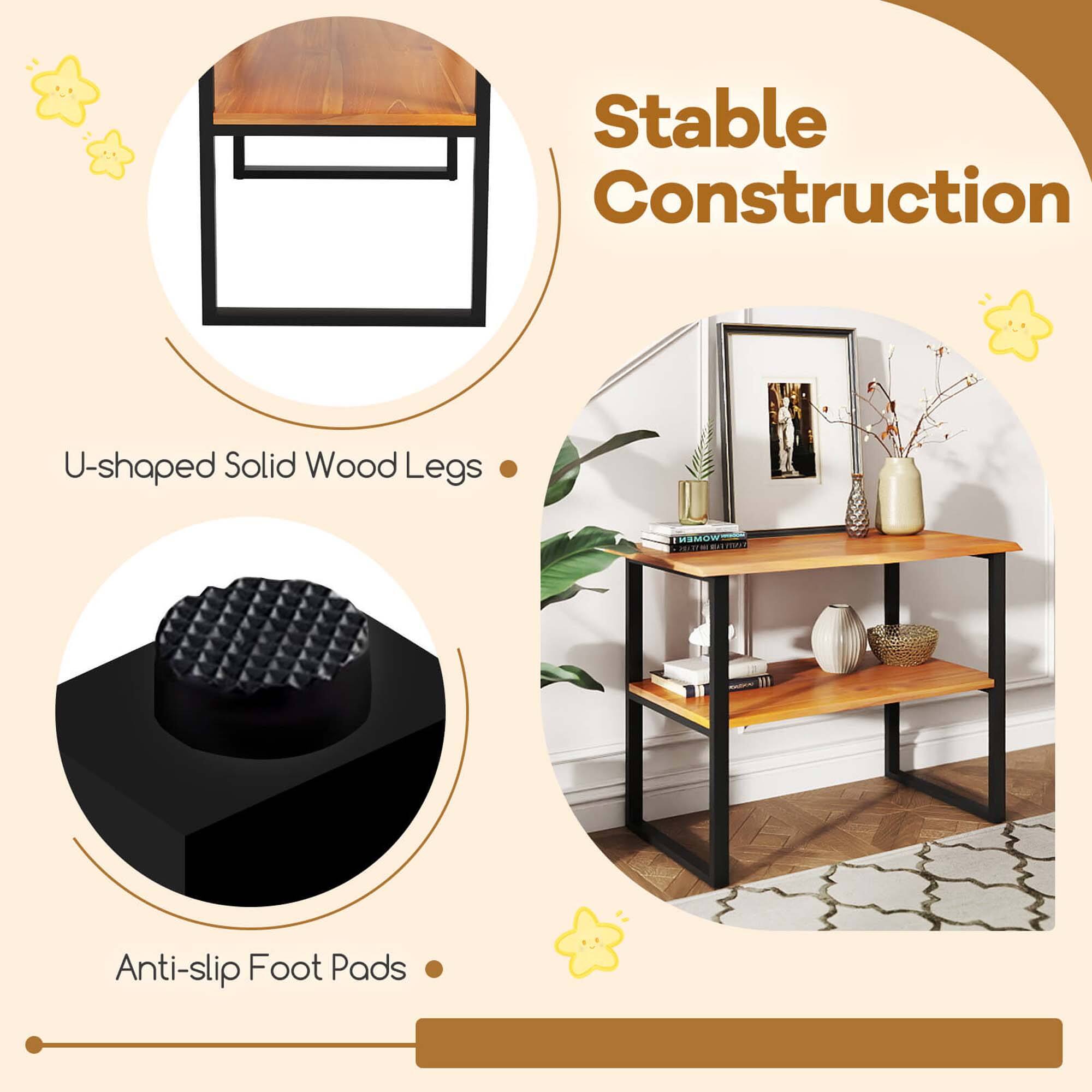 Stable Construction, U-shaped Solid Wood Legs, Anti-slip Foot Pads