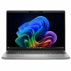 Angle. Dell - Latitude 7000 14" IPS LCD 2560 x 1600 (QHD+) Touch Screen Laptop - Snapdragon X Elite with 32GB Memory - 512GB SDD - Titan Gray, Gray.
