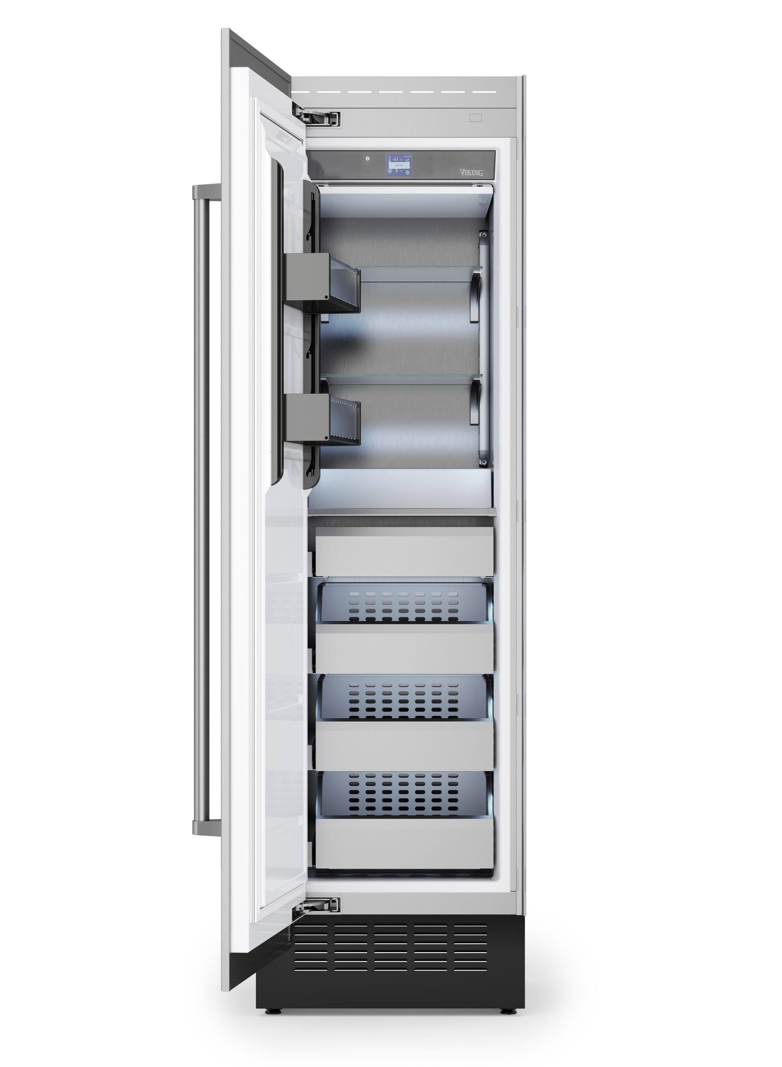 Alt View 1. Viking - 24"W 12.1 cu. ft Integrated Upright Built-in Column Freezer-Custom Panel _LH - Panel Ready.