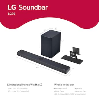LG 3.1.3 Channel SC9S Soundbar with Wireless Subwoofer, Dolby LG 3.1.3 Channel SC9S Soundbar with Wireless Subwoofer, Dolby