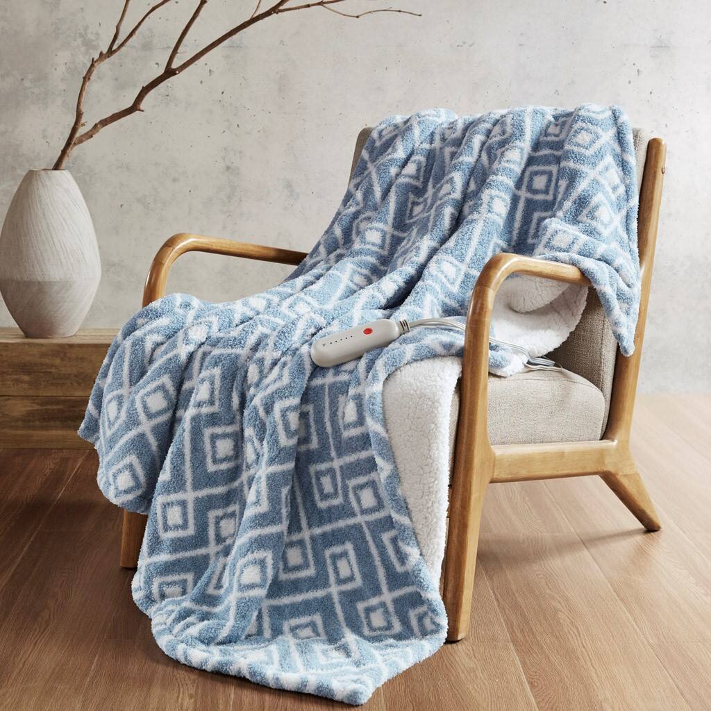 Alt View 1. Gracie Mills - Gracie Mills Brianna Sweet Dreams Heated Throw - Blue Geo.