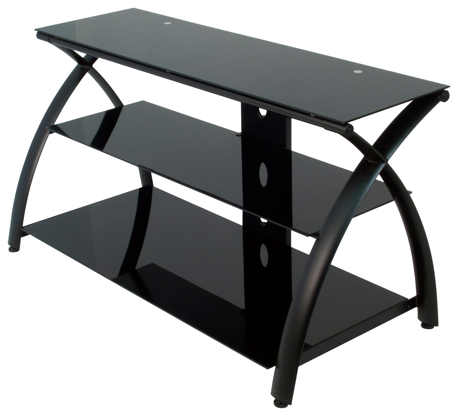 Calico Designs - Futura 3-Tier Glass TV Stand for Most Flat-Panel TVs Up to 46" - Black
