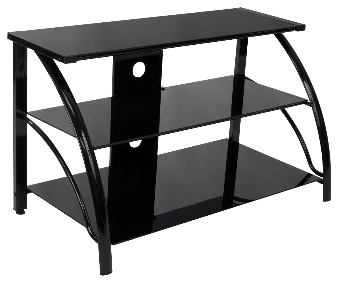 Calico Designs - Stiletto 3-Tier Glass TV Stand for Most Flat-Panel TVs Up to 40" - Black