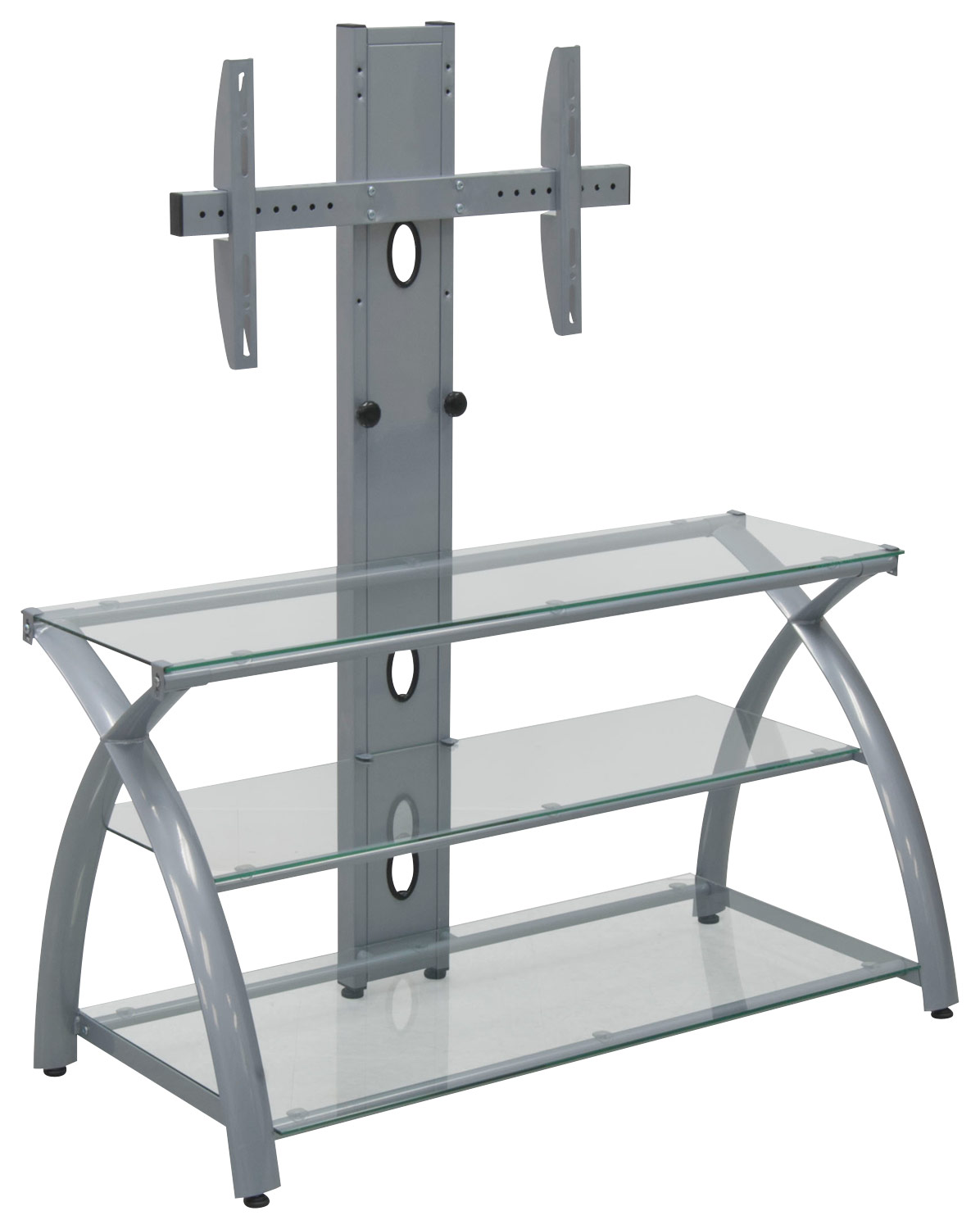 Calico Designs - Futura 3-Tier TV Stand with Tower for Most Flat-Panel TVs Up to 46" - Silver