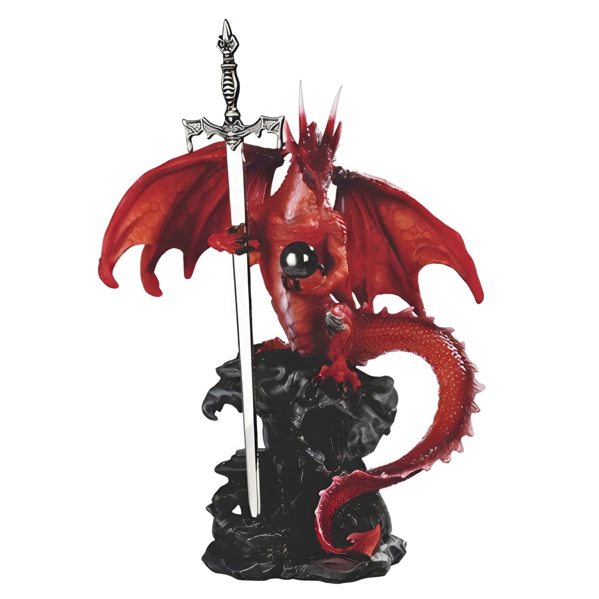 FC Design - 8.75"H Dragon with Sword Figurine Statue Office/Computer Desk Tabletop Medieval Gaming Home Decor Gift - Multi-Color