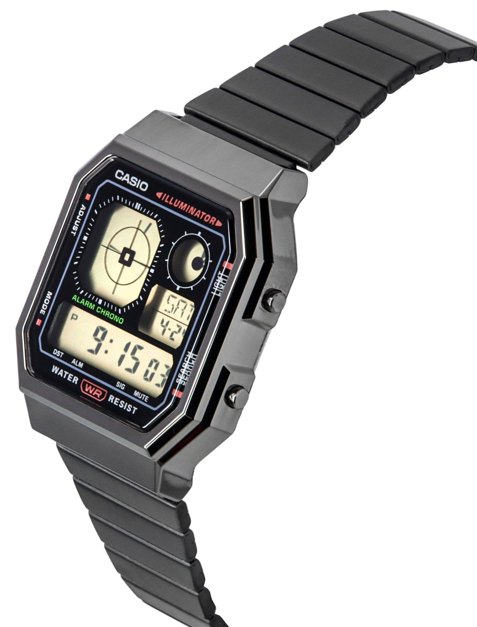 CASIO ILLUMINATOR  
ADJUST  
HIGHT MODE  
ALARM  
SRT  
P  
CHRONO  
9:15 03  
4-2  
DST  
WATER  
ALM  
9:1503  
15  
SEARCH  
1  
SIG  
WR  
MUTE  
D  
RESIST