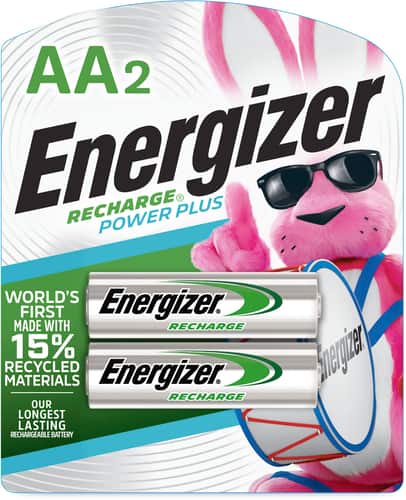 Energizer - NH Rechargeable AA Batteries (2-Pack) - Larger Front