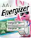 Front. Energizer - Rechargeable AA Batteries (2 Pack), Double A Batteries - Silver.