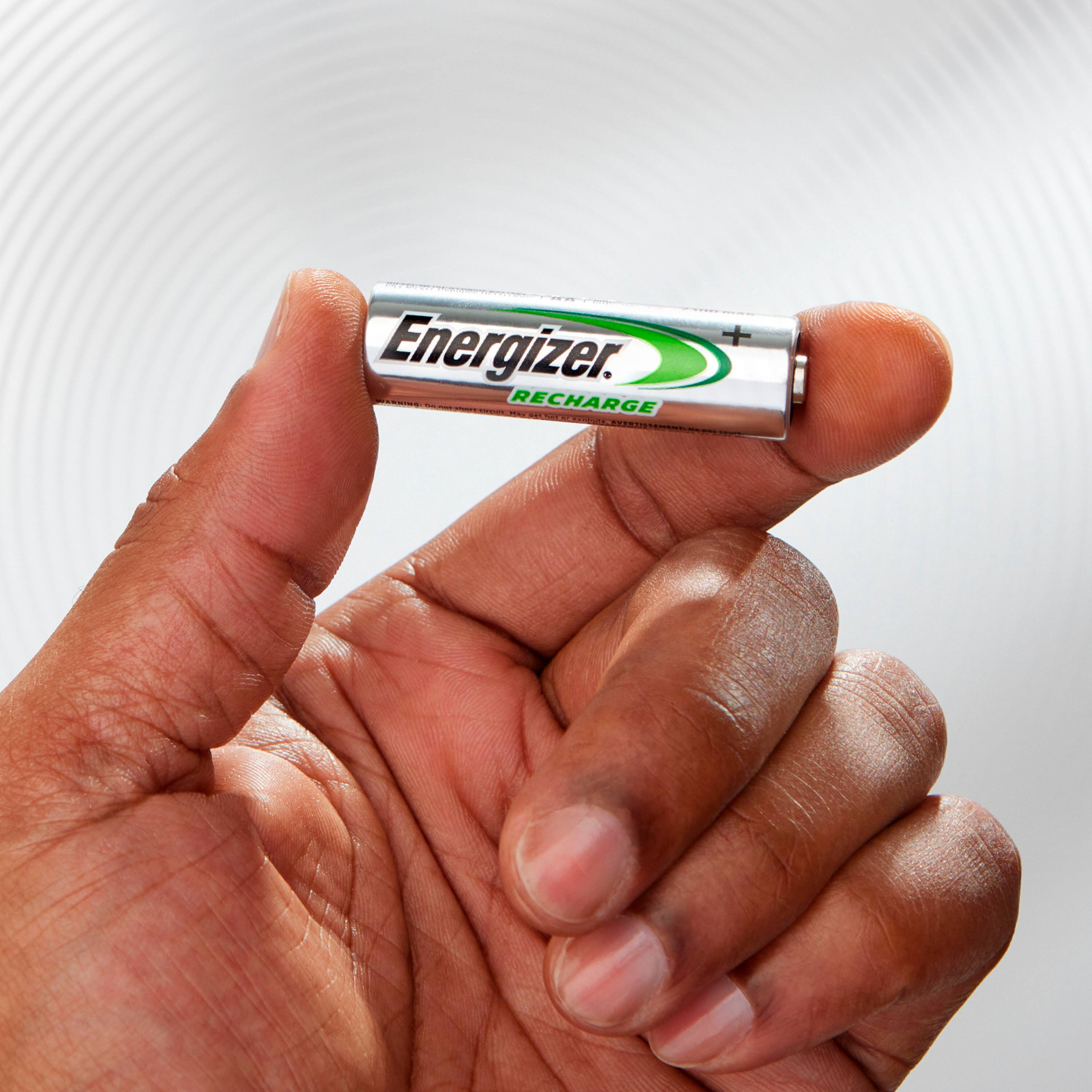 Alt View 11. Energizer - Rechargeable AA Batteries (2 Pack), Double A Batteries - Silver.
