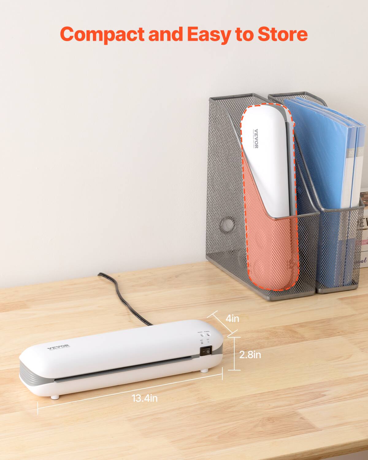 Compact and Easy to Store

VEVOR

4in  
2.8in  
13.4in