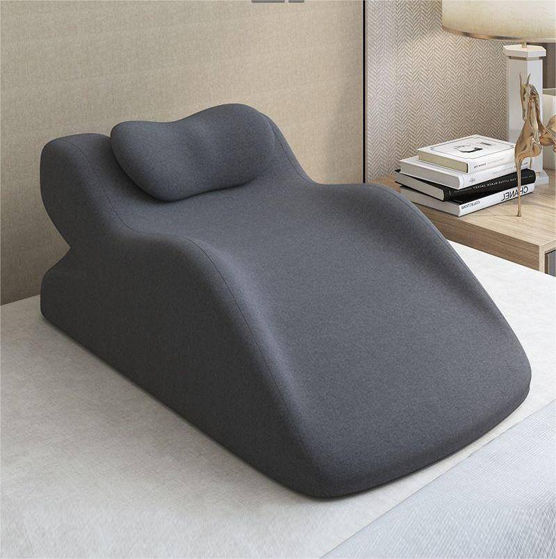 Alt View 4. MOOSOO - Face Down Prone Pillow-Memory Foam Wedge for Stomach Sleeping, Reading & Neck Pain Relief, Breathable Removable Cover - Dark Gray.
