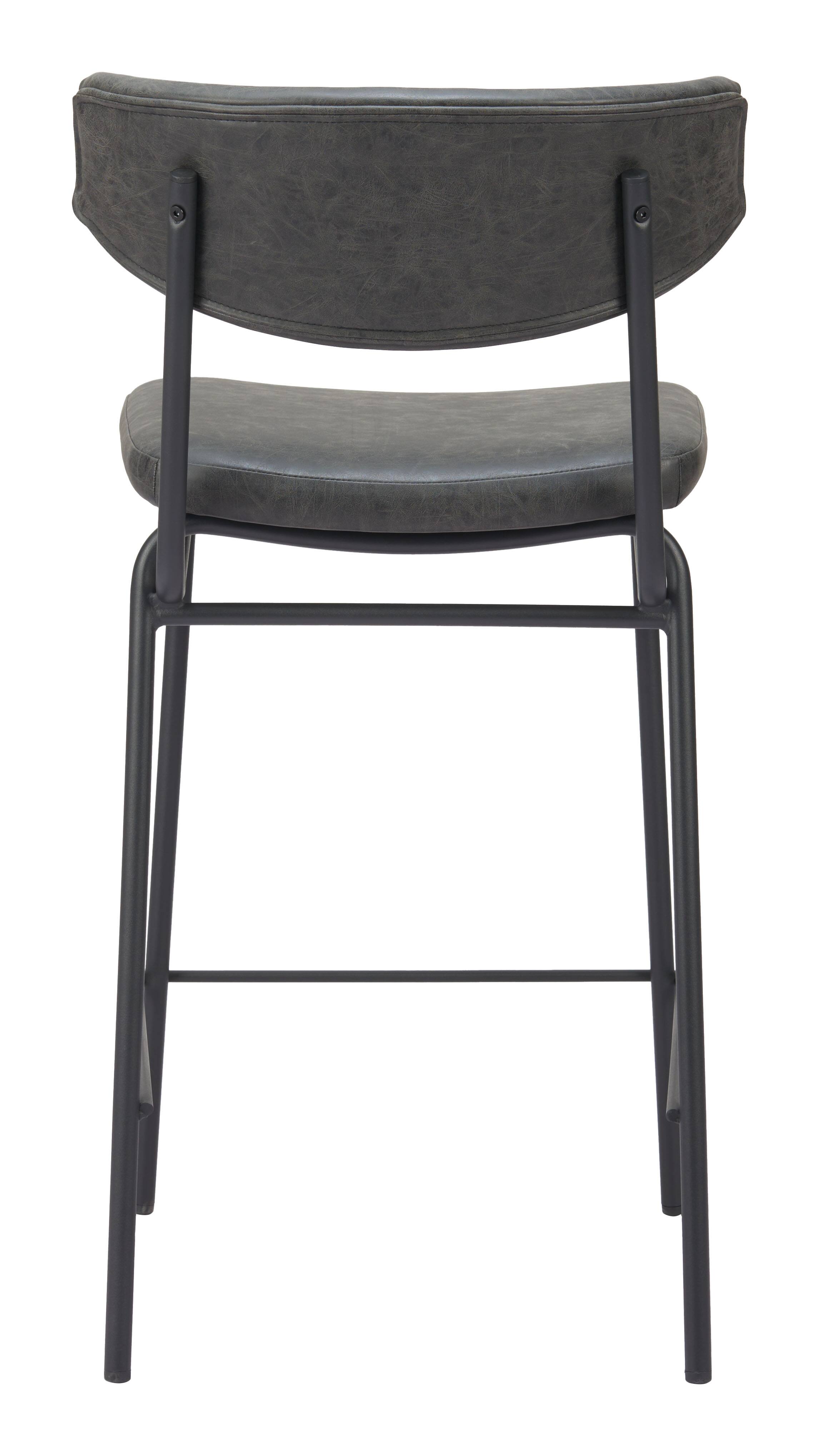Alt View 2. Hivvago - Charon Counter Stool (Set of 2) Vintage Black - Vintage Black.