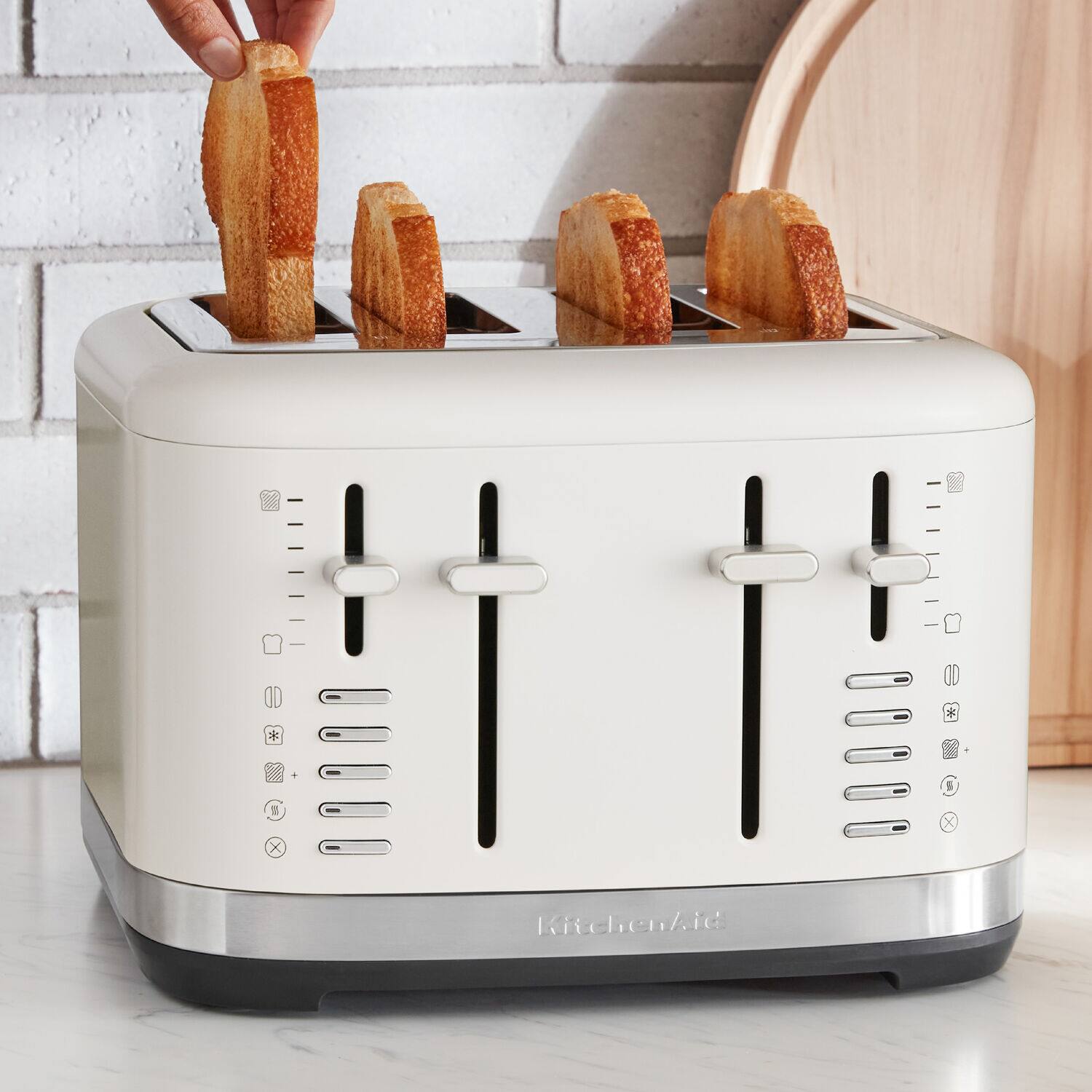 Alt View 3. KitchenAid - 4 Slice Programmable Toaster, 120V, Porcelain White - Porcelain White.