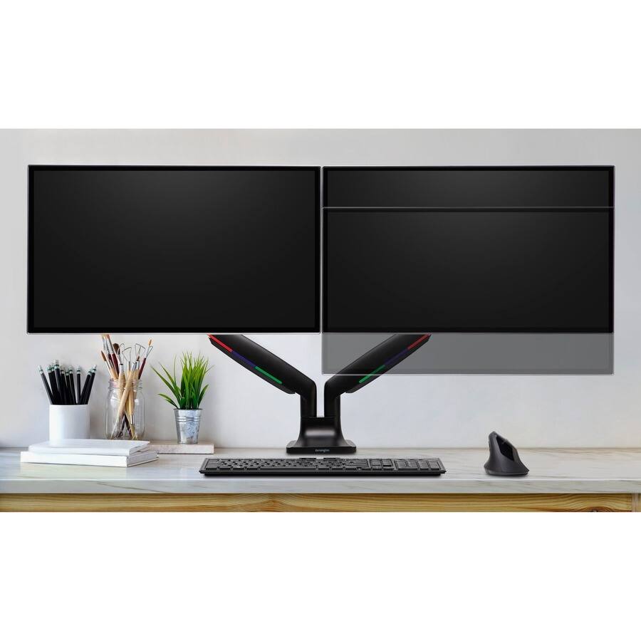 Alt View 2. Kensington - Kensington SmartFit Mounting Arm for Monitor, Flat Panel Display, Curved Screen Display - Black - Landscape/Portrait - Black.