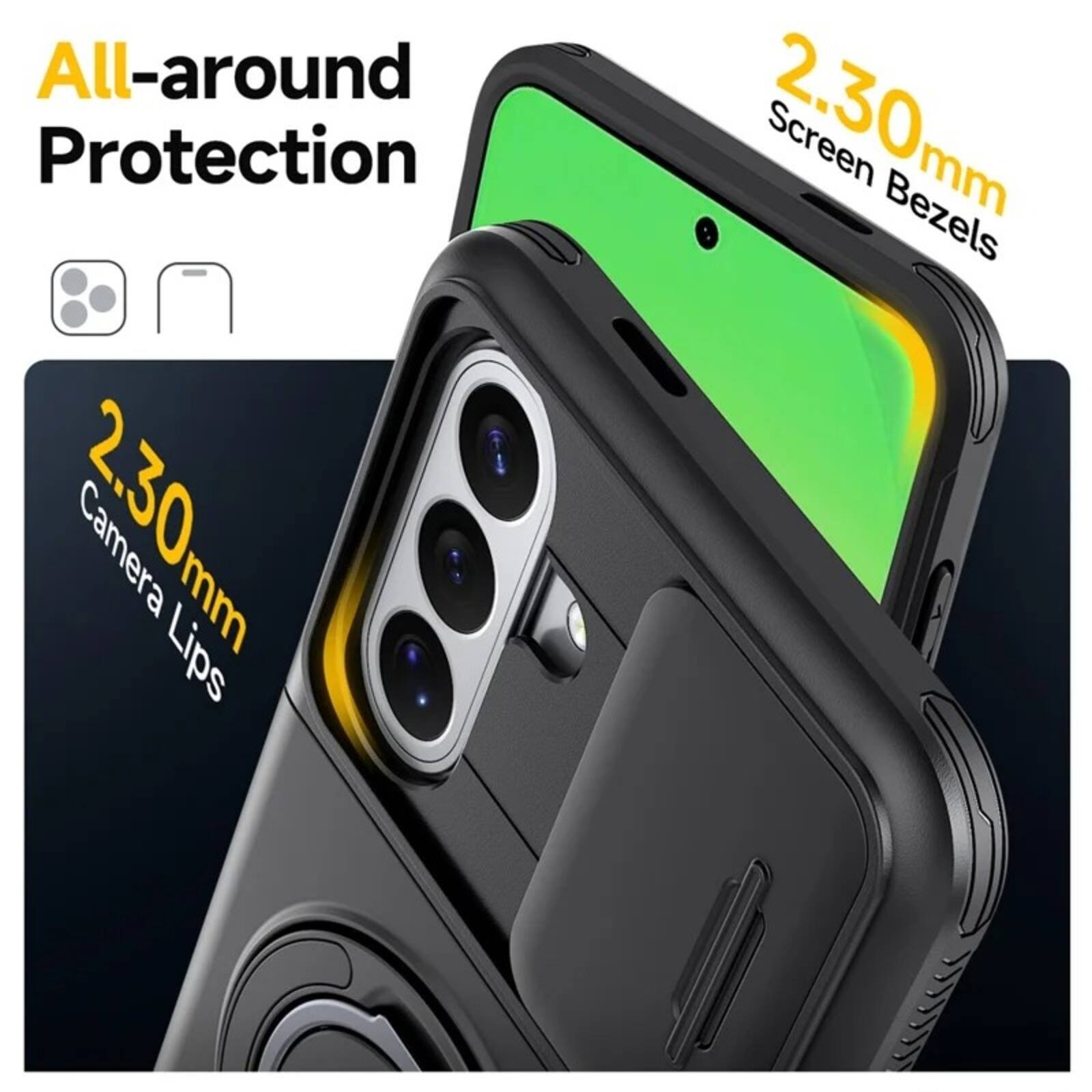 All-around Protection  
2.30mm Camera Lips  
2.30mm Screen Bezels