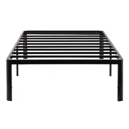 Front. Hivvago - Twin XL Heavy Duty Metal Platform Bed Frame - Black.
