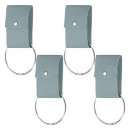 Unique Bargains - 4pcs Towel Ring Holder with Loop, Dish Towel Holder Wall Hook, Farmhouse Home Decor for Cabinet Oven Handle Rods - Light Blue