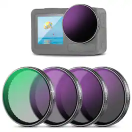 Neewer - Snap-On ND/CPL Filter Set for DJI Osmo Action - 4-Pack for Action 3, 4 & 5 Pro Cameras