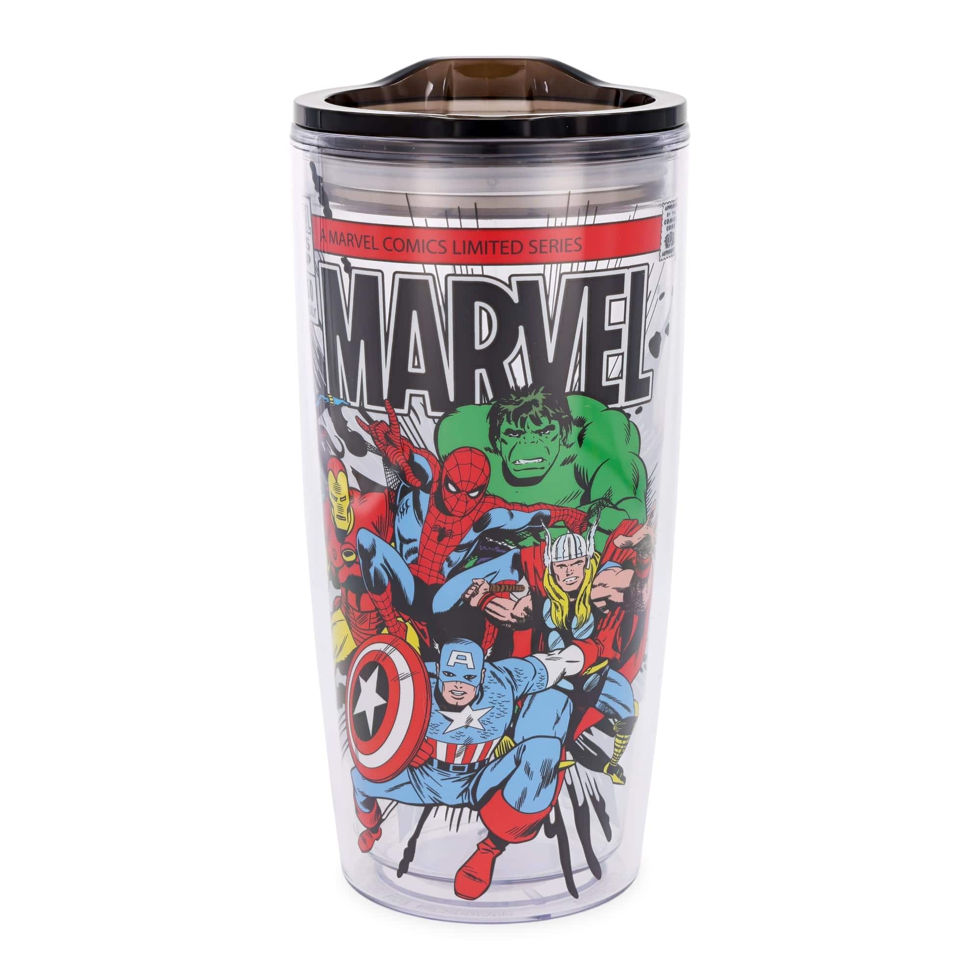 Silver Buffalo - Marvel Comics Retro Plastic Travel Tumbler With Lid | Holds 20 Ounces - Multi-Colored price history on PriceWatchPro