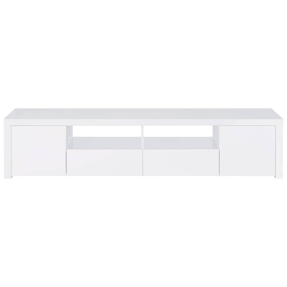 Alt View 4. Coaster Co. of America - Jude 2-door Engineered Wood 79" TV Stand High Gloss White - White.