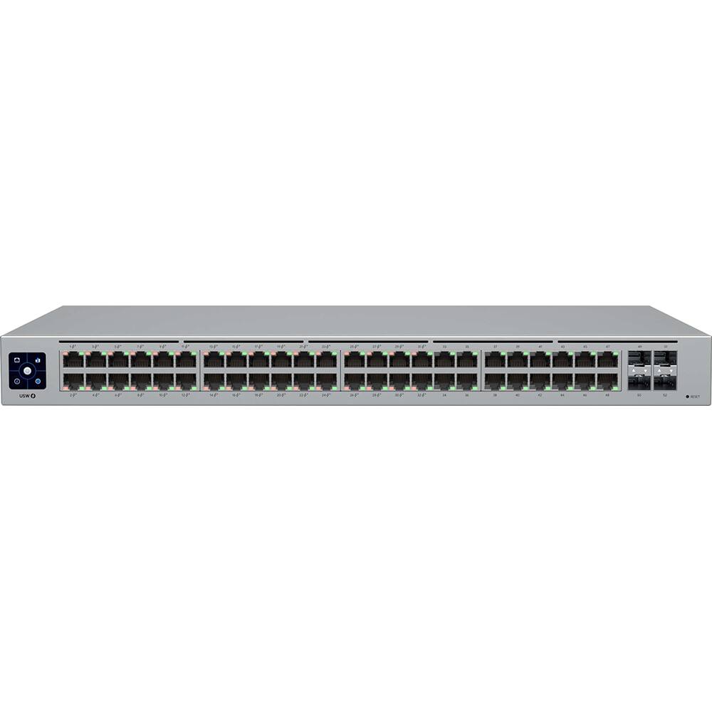 Front. Ubiquiti - 48-Port Gigabit PoE+ Compliant Managed Switch USW-48-POE - Gray.