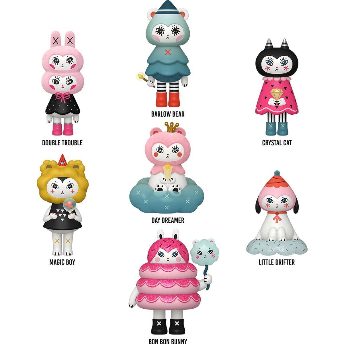 - DOUBLE TROUBLE
- BARLOW BEAR
- CRYSTAL CAT
- MAGIC BOY
- DAY DREAMER
- LITTLE DRIFTER
- BON BON BUNNY