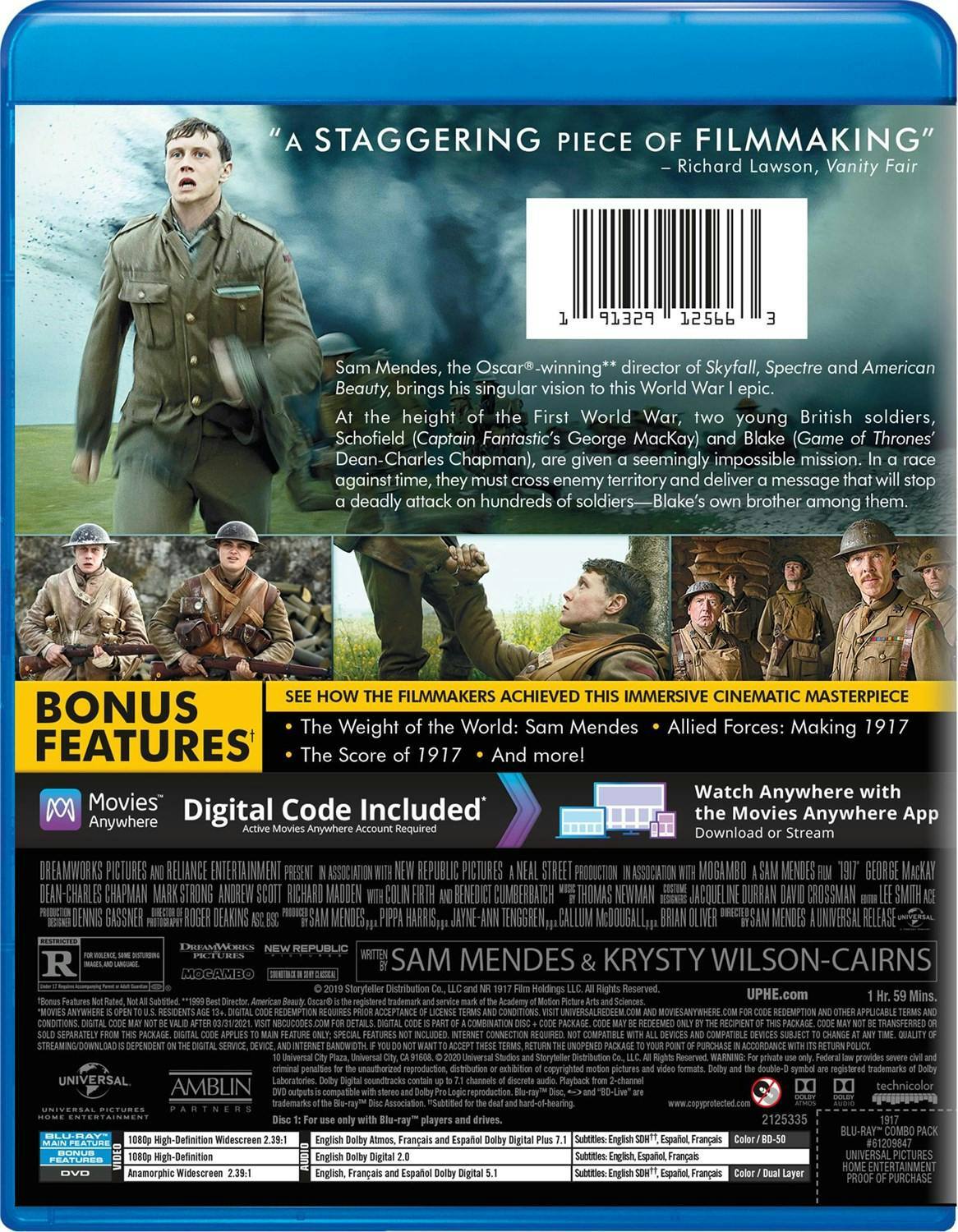 Back. 1917 (DVD + Digital) [Blu-ray].