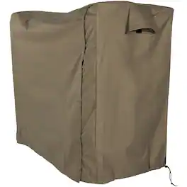 Sunnydaze - 4 ft Weather-Resistant Polyester Firewood Log Rack Cover - Khaki