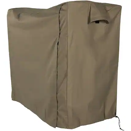 Front. Sunnydaze - 4 ft Weather-Resistant Polyester Firewood Log Rack Cover - Khaki.