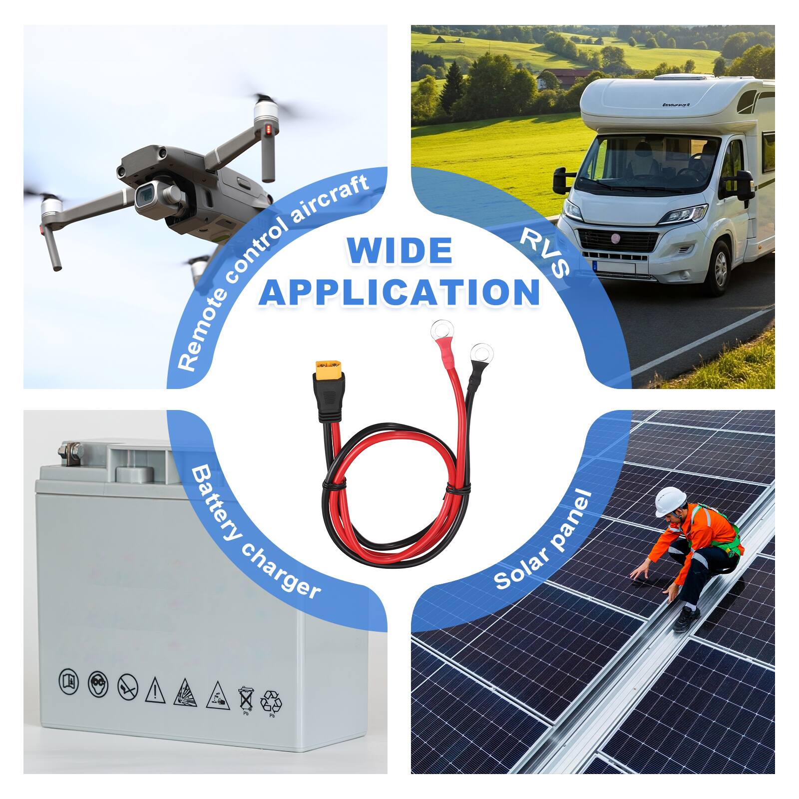CNed aircraft control WIDE RVS APPLICATION Remote Battery panel charger Solar