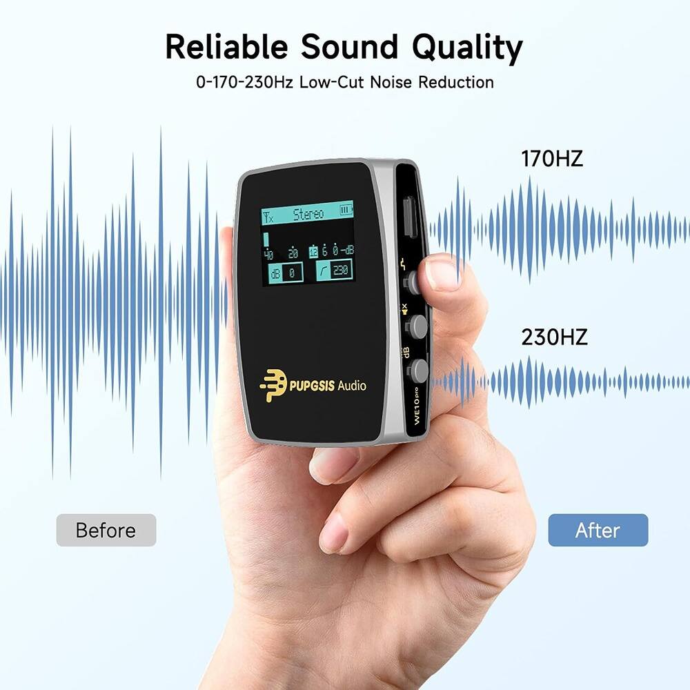 Reliable Sound Quality  
0-170-230Hz Low-Cut Noise Reduction  

Before  
After  

170HZ  
230HZ  

PUPGSIS Audio  
WE10p