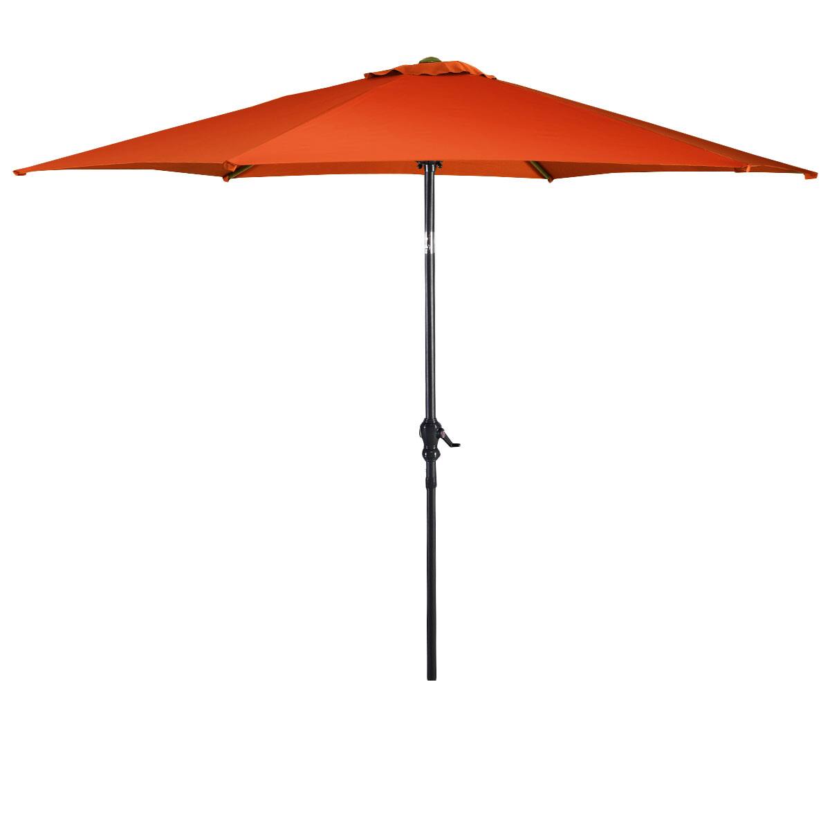 Alt View 2. Costway - 9FT Patio Umbrella Patio Market Steel Tilt W/ Crank Outdoor Yard Garden - Orange.