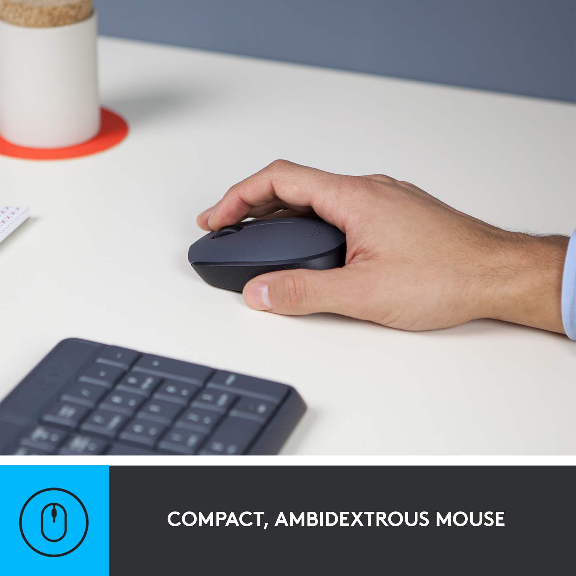 Compact, ambidextrous mouse