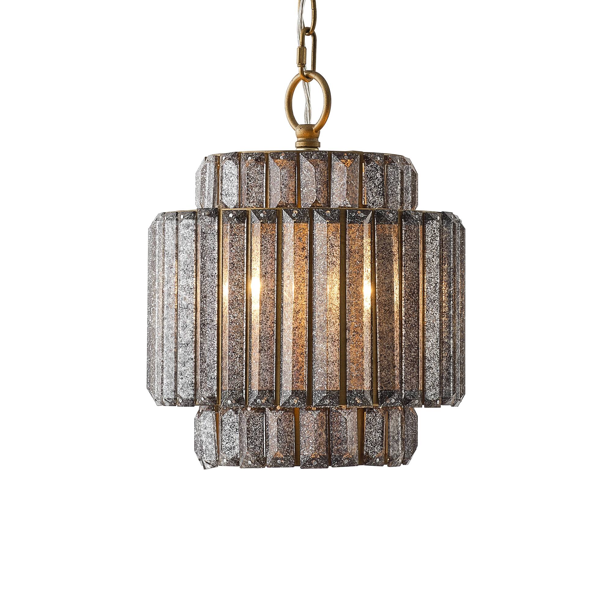 Alt View 6. Vaczon - 1-Light 9.8-Inch Crystal Mini Modern Hanging Pendant Light Ceiling Fixture with Adjustable Chain for Kitchen Island - Gold.