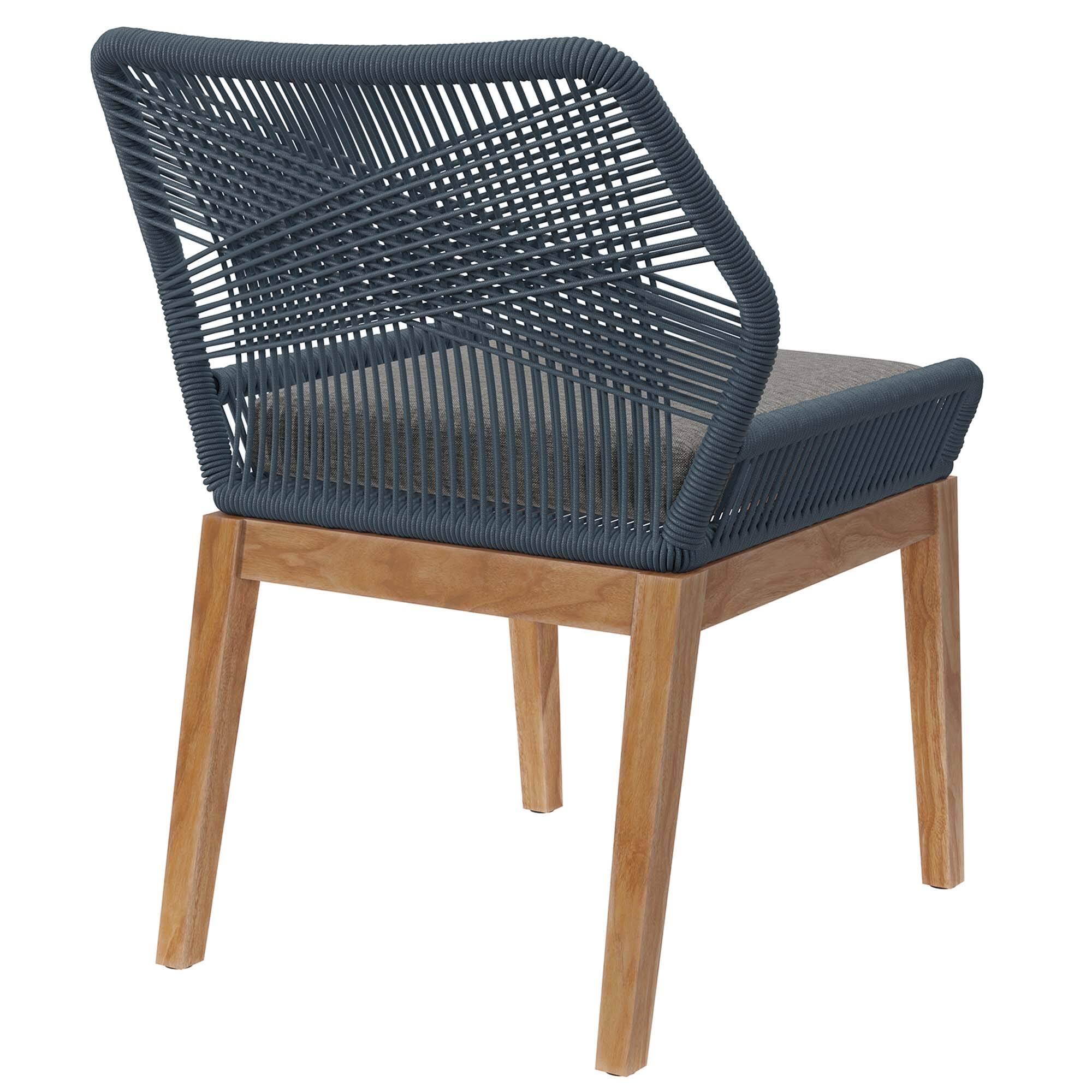 Alt View 2. Modway - Wellspring Outdoor Patio Teak Wood Dining Chair by Modway - Blue Graphite.