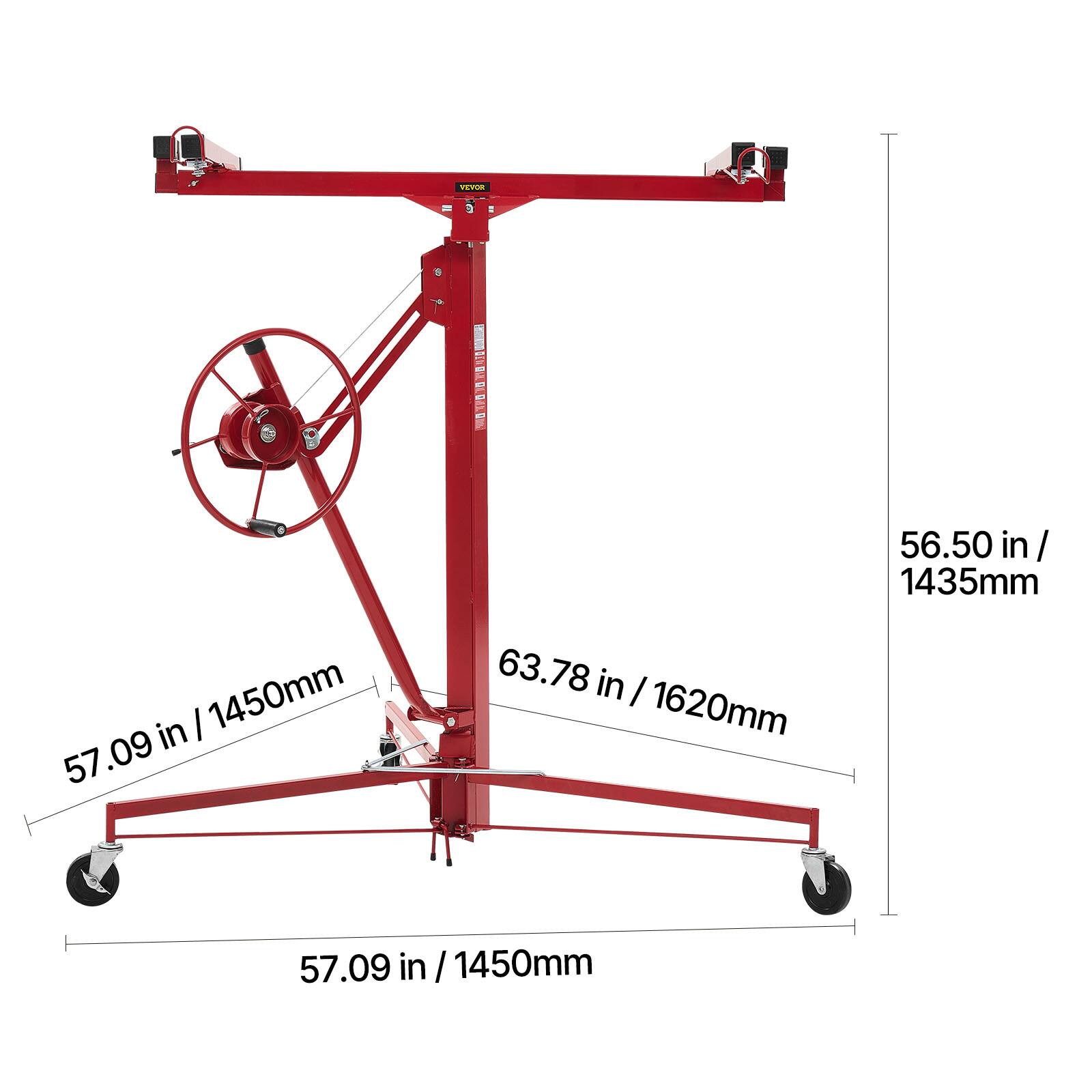 Sure, here is the corrected and grouped text from the image:

- VEVOR
- 57.09 in / 1450mm
- 63.78 in / 1620mm
- 56.50 in / 1435mm