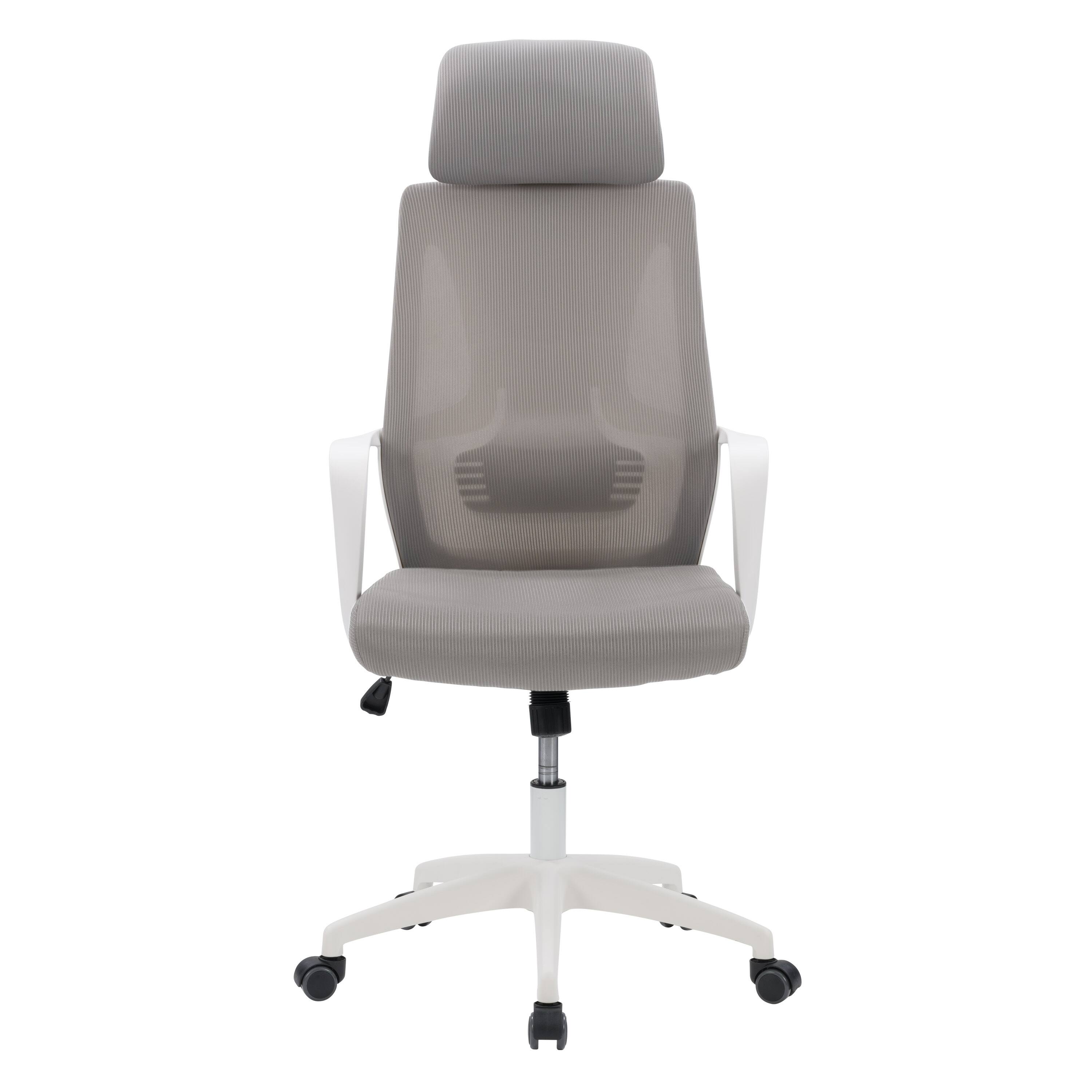 CorLiving - Workspace Mesh Back Office Chair - Grey and White - Front_Zoom
