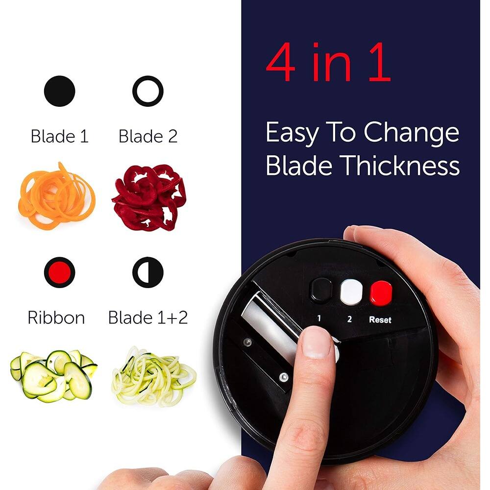4 in 1  
Easy To Change Blade Thickness  

Blade 1  
Blade 2  
Ribbon  
Blade 1+2  

1  
2  
Reset