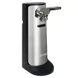 Kenmore - 3-In-1 Electric Can Opener, Knife Sharpener & Bottle Opener - Black Stainless Steel