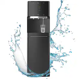 TMWINGS - Bottom Loading Water Dispenser for 5 Gallon Bottles, Water Cooler with LED Display, 3 Temperatures, Safety Child Lock - Black