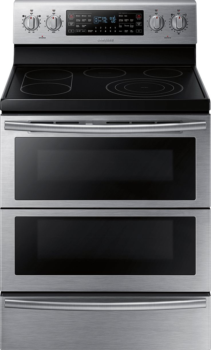 Samsung – Flex Duo™ 5.9 Cu. Ft. Self-Cleaning Freestanding Double Oven Electric Convection Range – Stainless steel