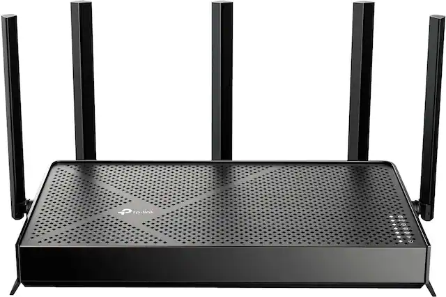 Front. TP-Link - Archer BE5000 Dual-Band Wi-Fi 7 Router - Black.