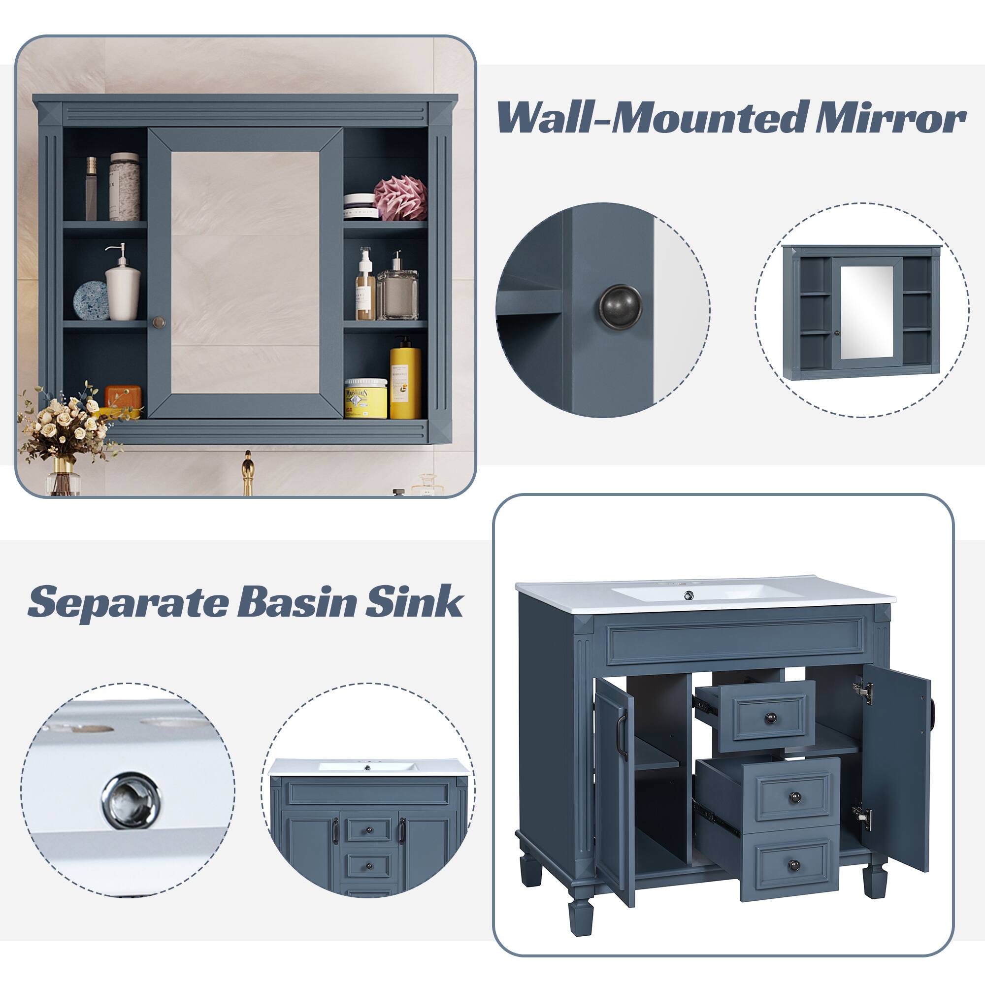 Wall-Mounted Mirror

Separate Basin Sink