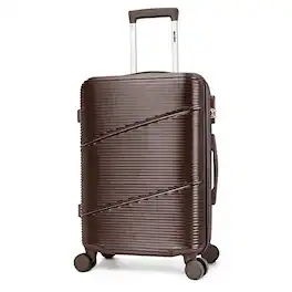World Traveler - 20-Inch Hardside Expandable Carry-On Spinner Luggage – Includes Bonus Travel Bag – - Brown