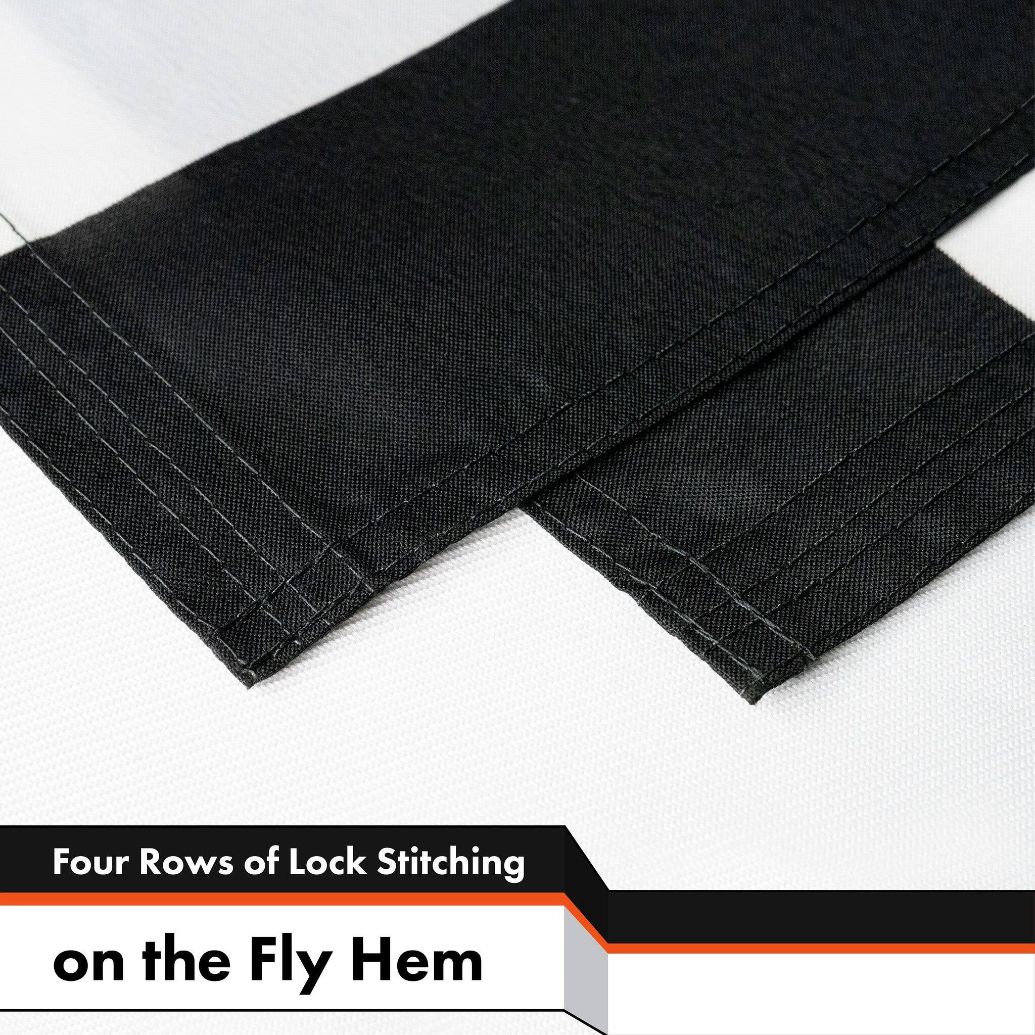Four Rows of Lock Stitching on the Fly Hem