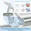 The text on the image is already grouped and correctly states that the product is a food-grade stainless steel dual blades ice crusher with adjustable thickness of shaved ice and snow cone. It also emphasizes that the blades are designed for crushing ice with ease and efficiency.
