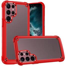 Kitcheniva - Rugged Hybrid Protective Case With Metal Buttons For Samsung S23 Ultra - Red