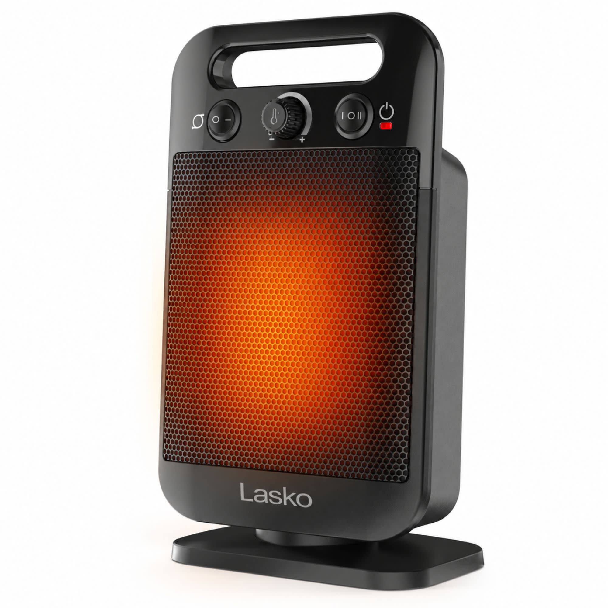Lasko - MyHeat - GO 13" 1500-Watt Oscillating Ceramic Space Heater with 2 Heat Settings and Adjustable Thermostat - Black