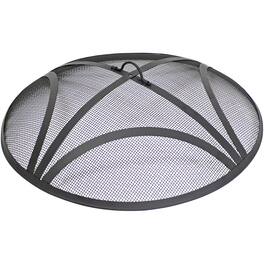 Sunnydaze - 30 in Reinforced Steel Mesh Round Fire Pit Spark Screen - Black